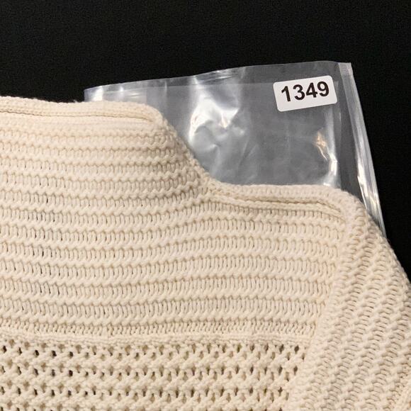 Black Label by Chico’s Womens Ivory Open Weave Boxy Knit Top Dolman Sleeve L/XL - Picture 12 of 12